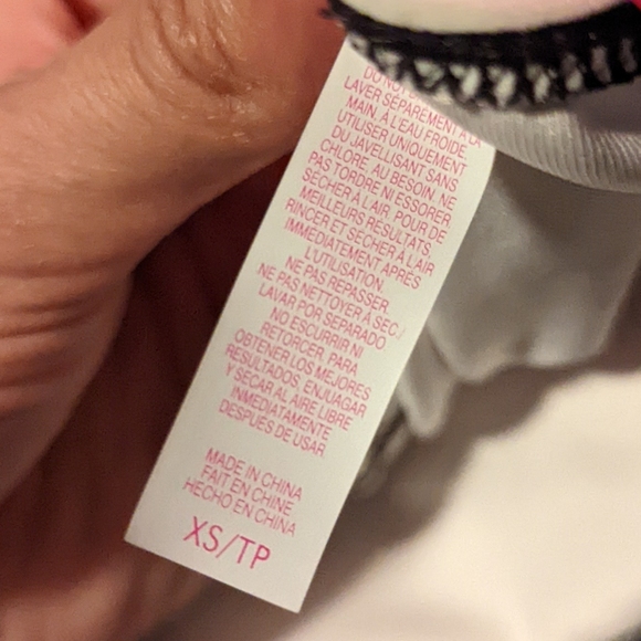 VS White Striped Crop Top Bikini Top - Picture 4 of 6